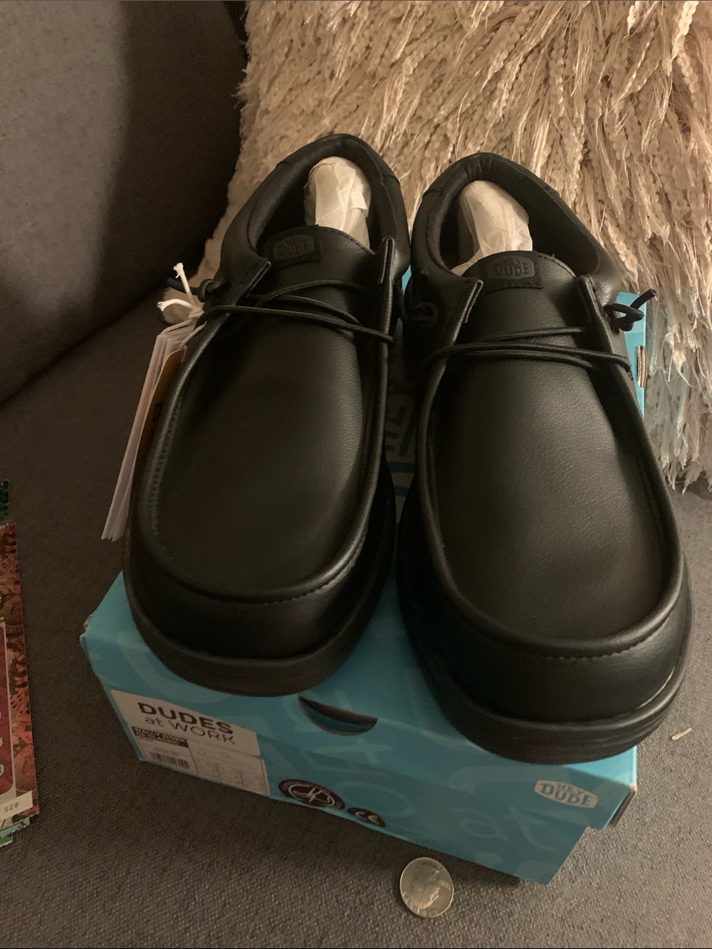 Hey Dude Men’s Black Slip-On Moccasin Loafers